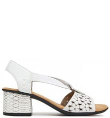 Sandały na słupku Rieker białe 