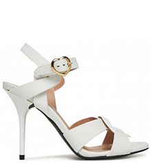 Sandały na szpilce LOVE MOSCHINO białe 
