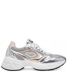 Sneakersy LOVE MOSCHINO srebrne damskie 