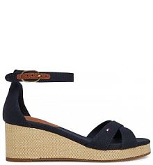 Sandały na koturnie Tommy Hilfiger granatowe 