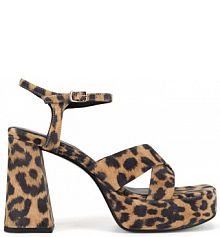 Sandały na słupku Badura brązowe 