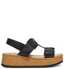 Sandały na koturnie Lasocki czarne 