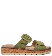 Klapki Caprice zielone damskie 