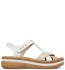 Sandały na koturnie Rieker białe 