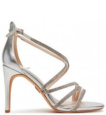 Sandały na szpilce Buffalo srebrne 