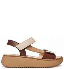 Sandały na koturnie Gabor brązowe 