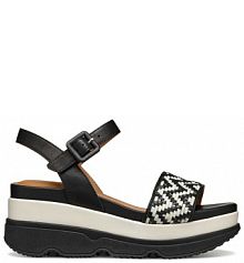 Sandały na koturnie Geox czarne 