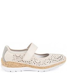 Baleriny Rieker beżowe damskie 