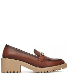 Półbuty na obcasie Lasocki brązowe damskie 