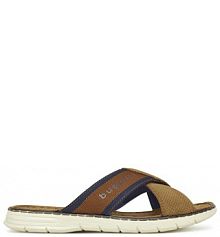 Klapki Bugatti brązowe męskie 