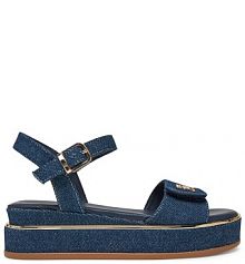 Sandały na koturnie Tommy Hilfiger granatowe 