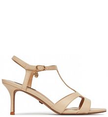 Sandały na szpilce Nine West beżowe 