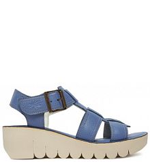 Sandały na koturnie Fly London niebieskie 