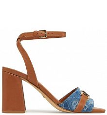 Sandały na słupku Guess niebieskie 