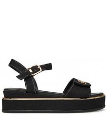 Sandały na koturnie Tommy Hilfiger czarne 