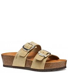 Klapki Geox beżowe damskie 