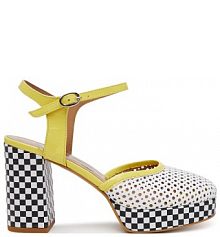 Sandały na słupku Fly London białe 