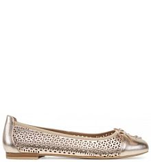 Baleriny Caprice złote damskie 