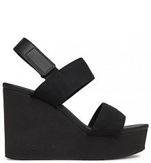 Sandały na koturnie Calvin Klein Jeans czarne 