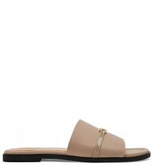 Klapki LOVE MOSCHINO beżowe damskie 