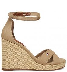 Sandały na koturnie Tommy Hilfiger beżowe 