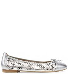 Baleriny Caprice srebrne damskie 