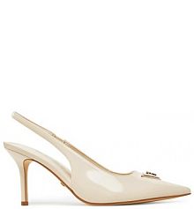 Sandały na szpilce Guess beżowe 