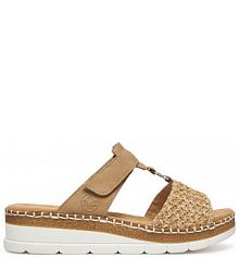 Klapki Rieker beżowe damskie 