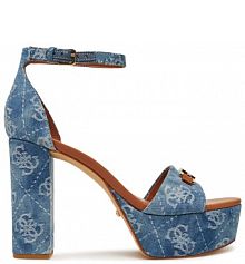 Sandały na słupku Guess niebieskie 