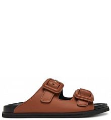 Klapki BOSS brązowe damskie 