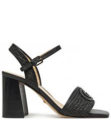 Sandały na słupku Guess czarne 