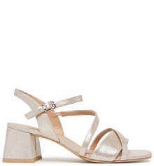 Sandały na słupku Caprice brązowe 