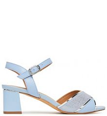 Sandały na słupku Lasocki niebieskie 