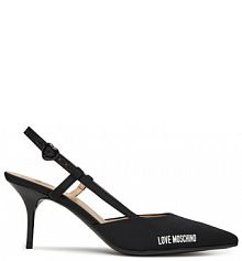Sandały na szpilce LOVE MOSCHINO czarne 