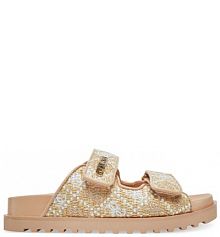 Klapki Guess beżowe damskie 