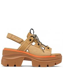 Sandały na słupku Sorel brązowe 