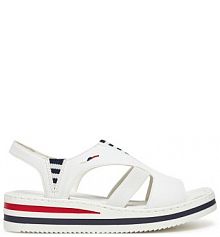 Sandały na koturnie Rieker białe 