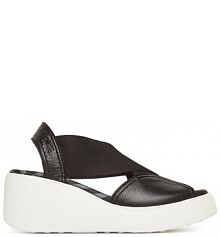 Sandały na koturnie Fly London czarne 