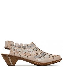 Sandały na słupku Rieker beżowe 