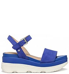 Sandały na koturnie Geox niebieskie 