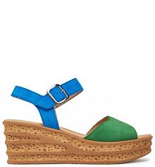 Sandały na koturnie Gabor zielone 