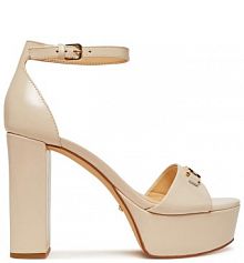 Sandały na słupku Guess écru 