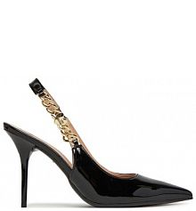 Sandały na szpilce LOVE MOSCHINO czarne 