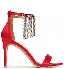 Sandały na szpilce DeeZee czerwone 