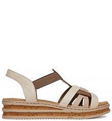 Sandały na koturnie Rieker białe 