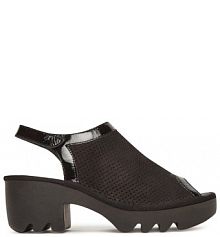 Sandały na słupku Fly London czarne 