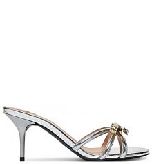 Klapki LOVE MOSCHINO srebrne damskie 