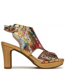 Sandały na słupku Laura Vita kolorowy