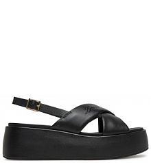 Sandały na koturnie LOVE MOSCHINO czarne 