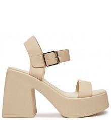 Sandały na słupku DeeZee écru 